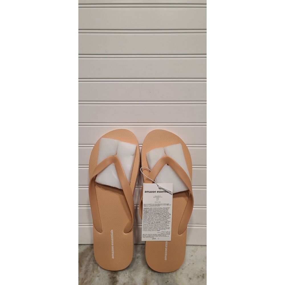 Amazon Essentials Beige Flips Flops Size 12 NWT